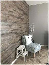 The Easiest Way to DIY Wood Plank / Ship Lap Accent Wall with Vinyl Flooring