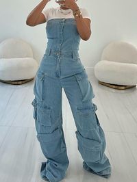 Details Care Fabric: Denim(Polyester Blend) Style: Fashion Package: 1 x Jumpsuit Apparel's Size(IN) US Bust Hip Length S 4-6 31.5 40.9 53.9 M 6-8 33.1 42.5 54.3 L 8-10 34.6 44.1 54.7 Tips Please check size chart carefully before making payment All apparel sizes are measured manually and may have 0.5-1 inch difference.(1 inch = 2.54 cm). For US customers, please go for the US size for the top fit. Different monitor settings mean colors may differ slightly.