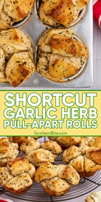 Shortcut Garlic Herb Pull-Apart Rolls