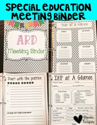 Special Education Meeting Binder! This binder is editable and contains both IEP and ARD Meeting binders to fit your personal needs! Stay organized before, during and after your special education meetings!