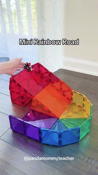 Mini Rainbow Road 🌈 This is a mini version of our rainbow road. You o... | magna tiles build ideas | TikTok