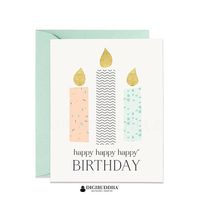 Modern Happy Birthday Card With Pastel Peach & Mint Birthday Candles | Digibuddha Invitation + Paper Co. #happybirthday #birthdaycard #digibuddha #cards #birthday #birthdaywishes #stationery #birthdayparty #birthdayinvitation #birthdayinvitations #invitation #invites #invitations #papergoods #greetingcard #greetingcards #greetings