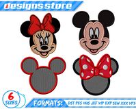 DISNEY EMBROIDERY DESIGN Mickey Minnie Machine Embroidery | Etsy