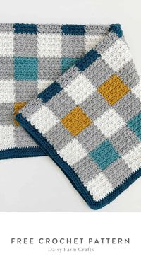 Free crochet pattern - Griddle Stitch Multi-Color Gingham Blanket by Daisy Farm Crafts. Free easy-to-follow pattern!