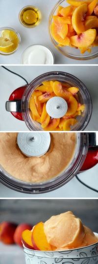 5- Minute Healthy Peach Frozen Yogurt by justataste #Frozen_Yogurt #Peach #Healthy