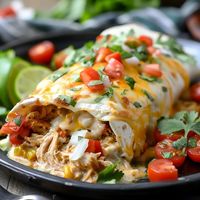 Smothered Baked Chicken Burritos