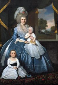 Mary Floyd Tallmadge, Mrs. Benjamin Tallmadge, with son Henry Floyd and daughter Maria Jones, 1790.