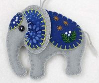 Handmade felt elephant ornament for Christmas or any occasion. Made from grey…