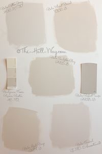 Paint Color Options - Behr Cotton Grey, Wheat Bread, Sculptor Clay, Aged Beige and Mineral shown with BM Revere Pewter and Behr Perfect Taupe #greige #neutrals