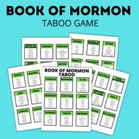 Create a fun and easy way to study and learn the Book of Mormon with this Book of Mormon taboo. Make a fun youth activity or family home evening! Includes over 70 different Book of Mormon themed cards and instructions! All you have to do is print and cut! 10 pages, PDF, digital download.