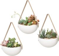 Amazon.com: Mkono Ceramic Hanging Planter Wall Planter Set of 3 Modern Flower Plant Pots for Succulent Herb Air Plant Live or Faux Plants Home Office Decor Idea (Plant Not Included), White : Patio, Lawn & Garden