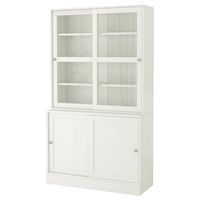 HAVSTA Storage with sliding glass doors, white, 47 5/8x18 1/2x83 1/2" - IKEA