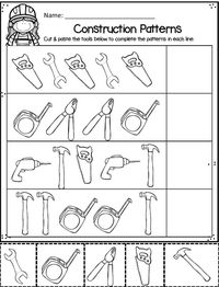 Help kids practice patterns and what comes next with these tool worksheets for preschoolers