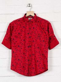 Shop Blazo printed red cotton casual shirt online from G3fashion India. Brand - Blazo, Product code - G3-BCS1525, Price - 955, Color - Red, Fabric - Cotton,