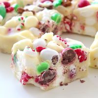 Christmas Rocky Road - Packed with marshmallows, nuts and white chocolate, this might be the easiest and most addictive holiday treat ever.