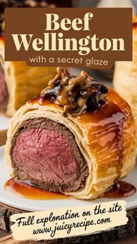 "Treat yourself to this decadent Beef Wellington, featuring a perfect combination of tender beef and rich mushroom filling. 🍖🍄💫" #GourmetCooking 🍽️✨ #BeefAndMushrooms 🍖🍄 #ElegantMeals 🌟🍴 #HolidayCooking 🦃💛