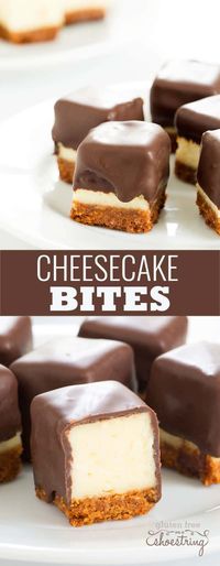 Cheesecake bites are nothing more than little chocolate-covered bites of creamy cheesecake. No special equipment and no water bath needed, since chocolate covers all. They are SO good!