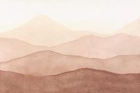 size: 12x8in Photographic Print: Watercolor, Abstract, Texture Background in Brown Shades with Mountain View. by Svitlana Buzina :