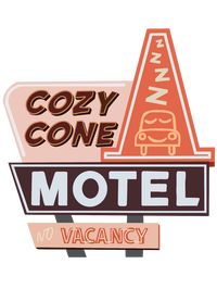 disneyland's cozy cone motel design on redbubble