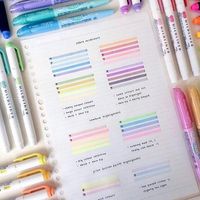 Get beautiful bright neon colors with this Mildliner Fluorescent marker set. It includes 12 beautiful bright colors. Each marker has a double side: thin and delicate on one end, and bold and chunky on the other, to suit every need, from highlighting to delicate coloring.    FREE SHIPPING