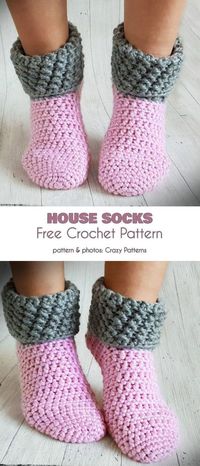 Hottest Totally Free Crochet slippers free pattern Style House Socks Free Crochet Pattern These lovely socks will keep your feet lovely and toasty on even t #Crochet #Free #Hottest #pattern #slippers #Style #Totally