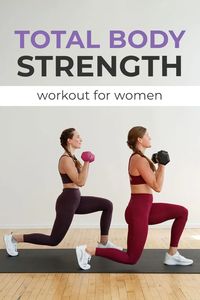 Short on time but want to work your whole body? Try this 15-Minute Full Body STRENGTH WORKOUT with dumbbells! Upper body strength, lower body strength and core strength -- all in just 15 minutes at home. These are the 9 BEST total body compound exercises to build strength at home with dumbbells. Use this 15-minute strength workout as a stand-alone full body strength training workout when you're short on time. Or add it on to a run or bike ride.