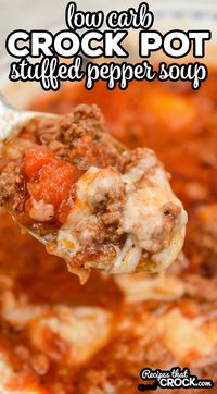 Our Low Carb Crock Pot Stuffed Pepper Soup is a low carb version of our very popular Crock Pot Stuffed Pepper Soup.