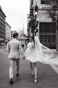 The Bride Wore a Mini Wedding Dress with Sleeves for this Romantic City Elopement