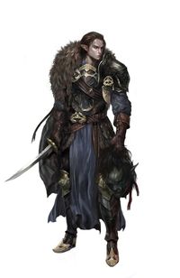 I really like this artwork as a representation of my Elven Eldritch Knight - Rîn. This would be from his days fighting in the Hateful Wars.