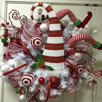 Red and White Christmas wreath elf crash by Twentycoats Wreath Creations (2015)