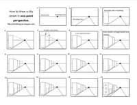 one=point+perspective+worksheets | One-Point Perspective City Streets (5th)