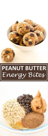 No Bake 5 Ingredient Peanut Butter Energy Bites. Loaded with old fashioned oats, peanut butter and flax seeds. A healthy protein packed breakfast or snack!