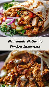 Bring the taste of authentic chicken shawarma into your kitchen with this simple recipe! Featuring tender marinated chicken, fresh veggies, and a tangy tahini sauce, this dish is a crowd-pleaser. Serve in pita or over rice for a delicious meal.