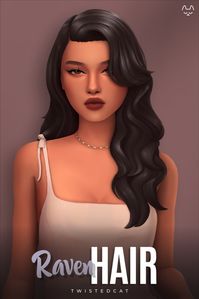 Ts4 long wavy hair download, mmcc hairdo for the sims 4