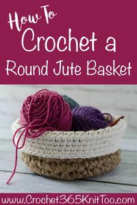 How to crochet a round jute basket. #crochetbasket #crochetjutebasket #crochetroundbasket