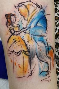 Simple Beauty and the Beast tattoo idea.