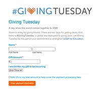 #GivingTuesday Form