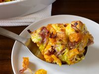 Butternut Squash Casserole with Leeks, Prosciutto and Thyme