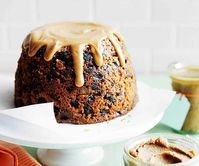 Double plum pudding with brown sugar hard sauce recipe | Gourmet Traveller