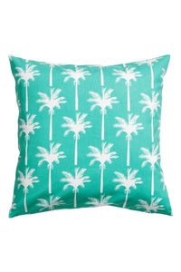 Patterned cushion cover: Cushion cover in patterned cotton twill with a concealed zip.