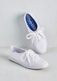 Back to the Basics Sneaker. Skip the sky-high platforms, and kick your day off with the classic cool that can only come from these basic white Keds! #white #modcloth