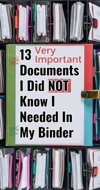 13 Documents I Did NOT Know I Needed In My Binder / Very Important