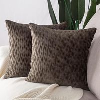 Throw Pillow Covers with Texture Luxury Style Cushion Case Pillow Shell for Sofa Bedroom Square Brown 16x16 inch