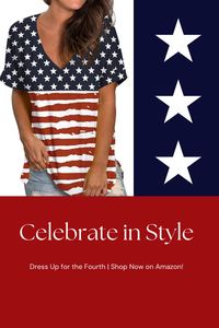 Celebrate the 4th of July in style with the SAMPEEL Women's V Neck T-Shirt! This casual yet elegant top features a soft, breathable fabric perfect for summer. With a unique rolled sleeve, side split, and high low hem design, it’s ideal for any patriotic celebration or casual wear. Available in solid and ombre colors, pair it with jeans or leggings for a festive look. Shop now on Amazon and flaunt your 4th of July spirit in comfort and style! #4thOfJulyOutfit #SummerFashion #CasualChic #AmazonFinds #PatrioticWear