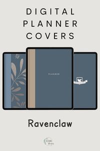 Want magical covers for your digital planner, notebook or journal? In this Harry Potter Ravenclaw themed set 𝘆𝗼𝘂 𝗴��𝗲𝘁 𝟭𝟭 𝗱𝗶𝗴𝗶𝘁𝗮𝗹 𝗰𝗼𝘃𝗲𝗿𝘀 - vertical and landscape! 𝗖𝗮𝗻 𝗯𝗲 𝘂𝘀𝗲𝗱 𝘄𝗶𝘁𝗵 𝗶𝗽𝗮𝗱 𝗮𝗻𝗱 𝘁𝗮𝗯𝗹𝗲𝘁. Compatible with Goodnotes, Notability, Samsung Notes, Noteshelf and more. Click HERE to buy! | goodnotes digital planner ideas | digital planner cover design | harry potter digital planner | ravenclaw digital planner | ravenclaw aesthetic blue bronze