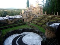 Tomaso Buzzi, acquired the property in 1956 with the grand plan of juxtaposing the “sacred city” of the monastery with his own “ideal city” that would be a hauntingly dreamlike allegory for the mysteries and perplexing paths of the ideal life. (Umbria, Italy)