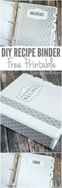 Need to organize all those recipes you've printed out? Find out how to make a pretty DIY recipe binder with these gorgeous FREE PRINTABLE recipe binder graphics! Get your free downloads here....