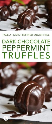 Dark Chocolate Peppermint Truffles :: Paleo, GAPS-Friendly