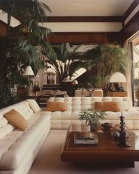 1970s Palm Springs luxury 🧡🌴 • • • • (AI images — MJ 5.2) #70sinterior #1970sinterior #70saesthetic #1970s #70svibes #70snostalgia #70sdecor #70s #vintage #interiordesign #homedecor #luxuryhomes