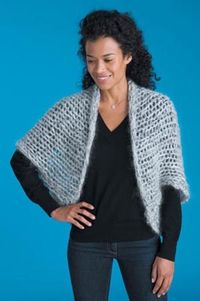 Free Shrug Knitting Patterns | Made with size 50 / 25mm Speed Stix, this shrug works up quickly!